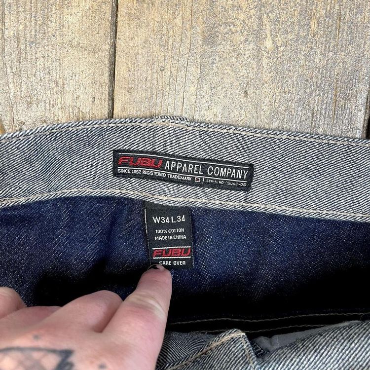 Fubu Jeans Skater Carpenter USA Y2K Vintage Denim Pants, Grey, Mens 34 5