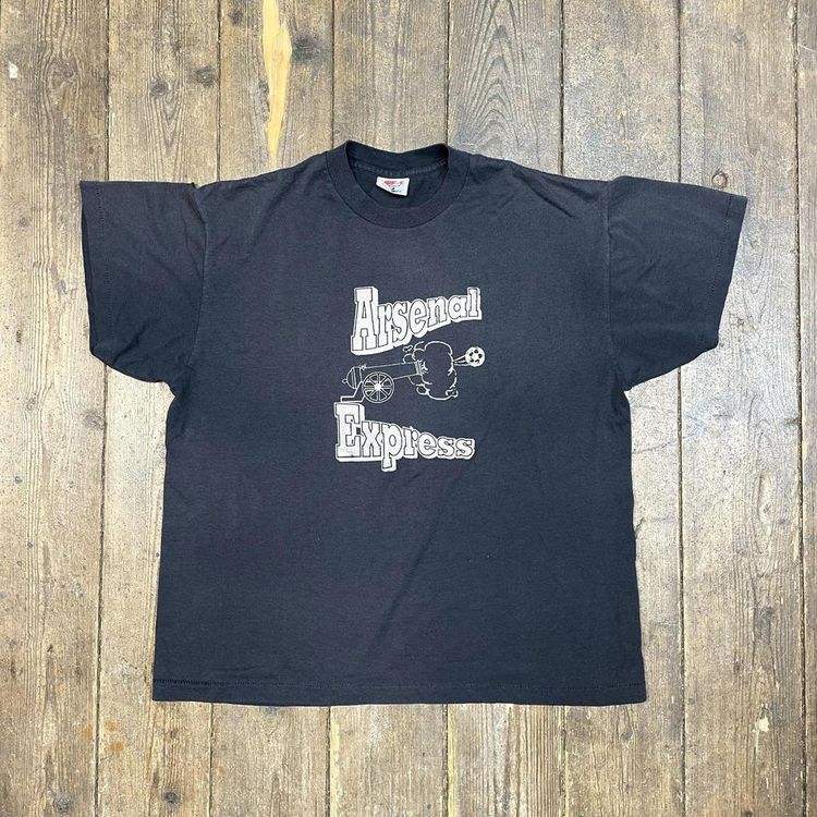 Vintage Arsenal Express T-Shirt Vintage Graphic Short Sleeve Tee, Black, Mens XL