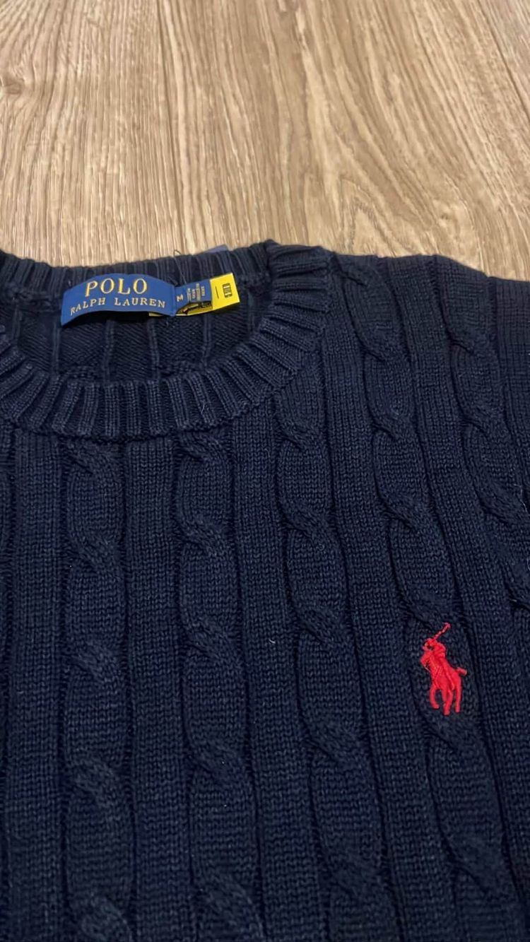 Polo Ralph Lauren Navy Cable Knit Sweater image 2