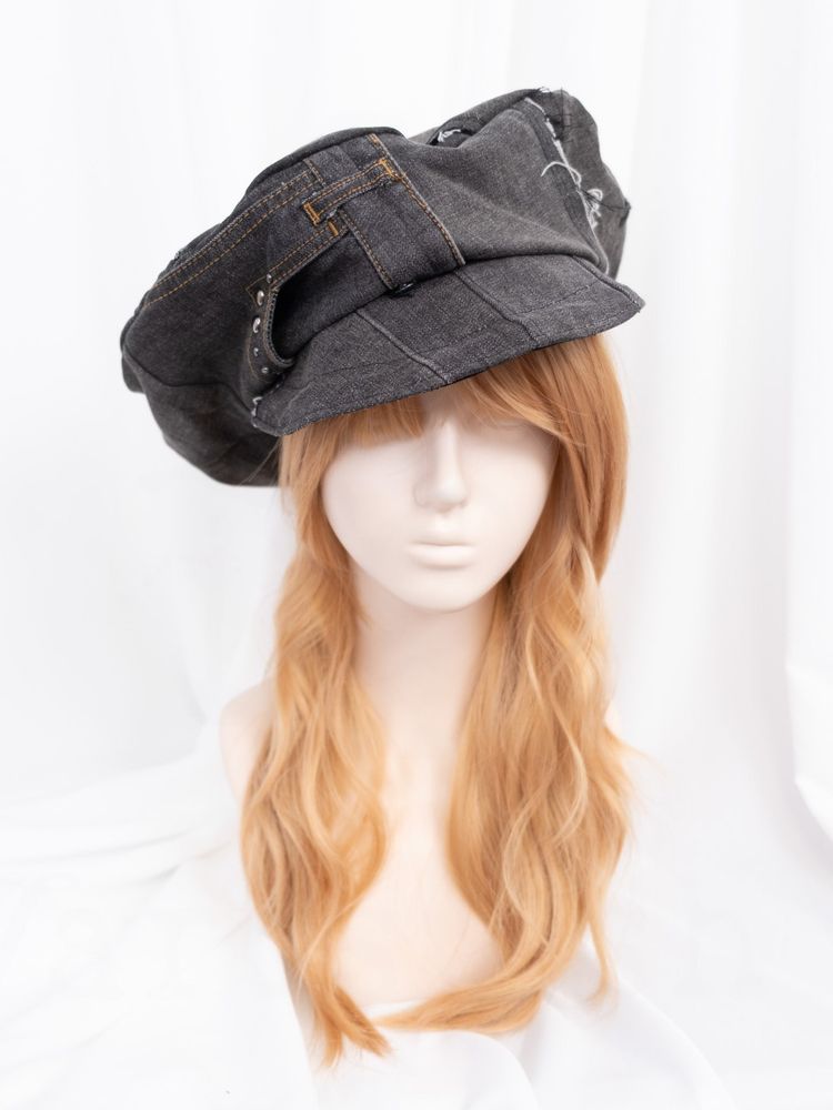 DISTRESSED DENIM BERET | MAJO TORIPURU image 4