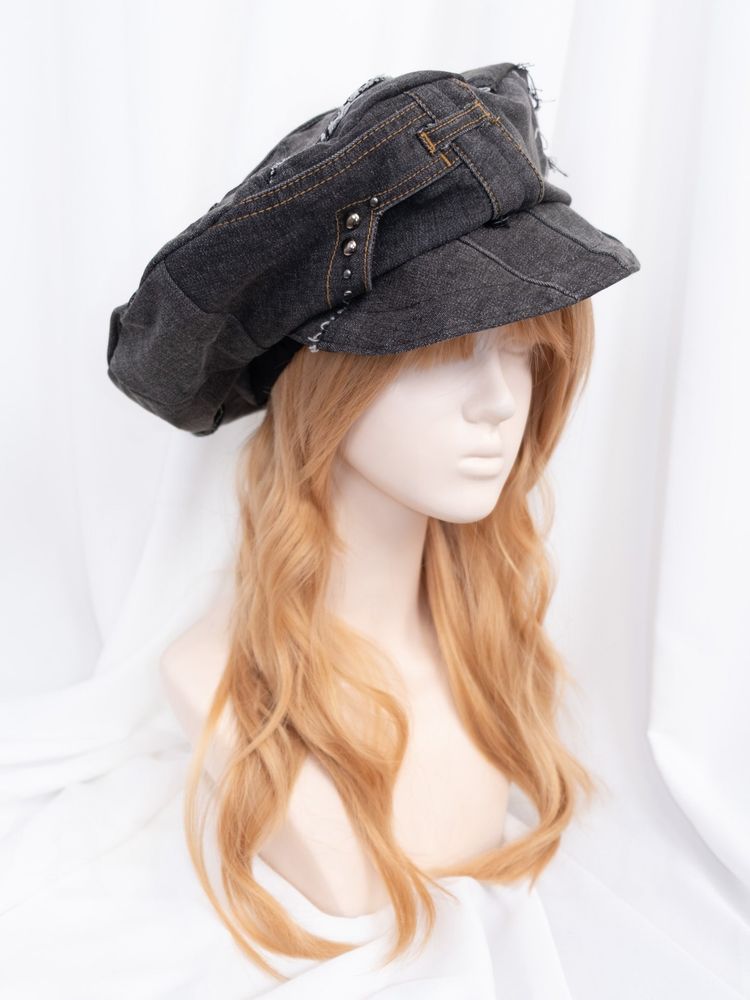 DISTRESSED DENIM BERET | MAJO TORIPURU image 1