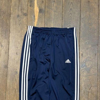 Adidas Track Pants Vintage Y2K Straight Leg Sports Joggers, Navy, Mens XL 3
