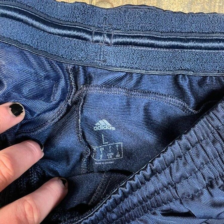 Adidas Track Pants Vintage Y2K Straight Leg Sports Joggers, Navy, Mens XL 5
