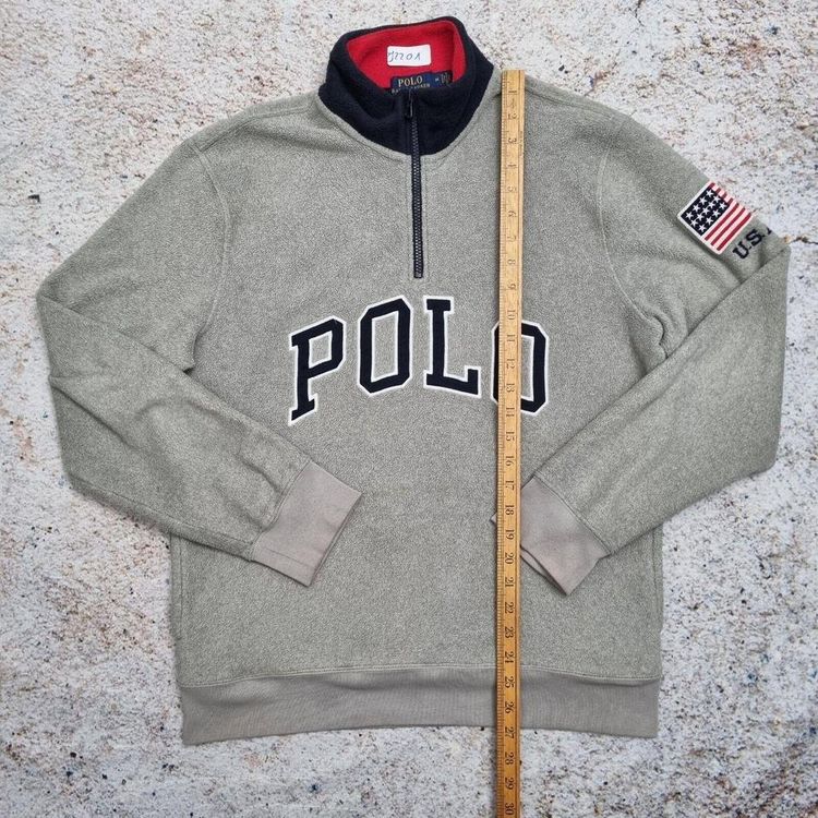 Polo Ralph Lauren 1/2 Zip POLO Fleece Pullover Jacket Size M Grey 6