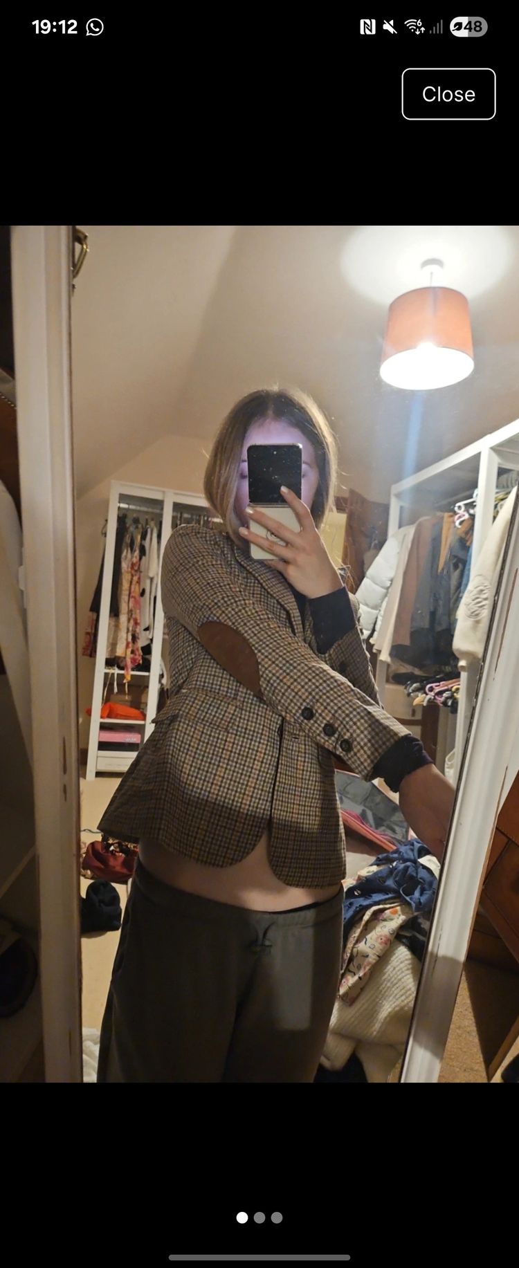 Checked Blazer With Elbow Patches