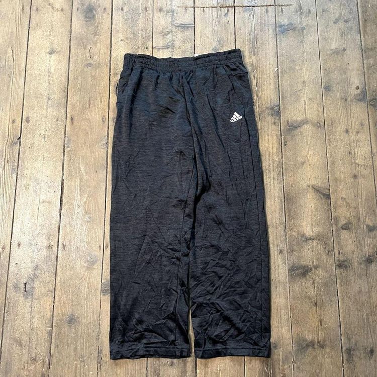 Adidas Track Pants Vintage Y2K Straight Leg Sports Joggers, Black, Mens Large 1