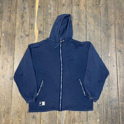 Nike Air Hoodie 100% Cotton 90's Full Zip Sports Sweatshirt, Blue, Mens Medium 1