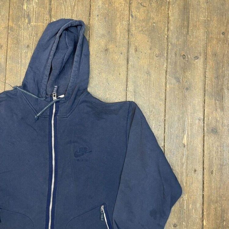 Nike Air Hoodie 100% Cotton 90's Full Zip Sports Sweatshirt, Blue, Mens Medium 2