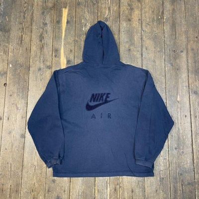 Nike Air Hoodie 100% Cotton 90's Full Zip Sports Sweatshirt, Blue, Mens Medium 7