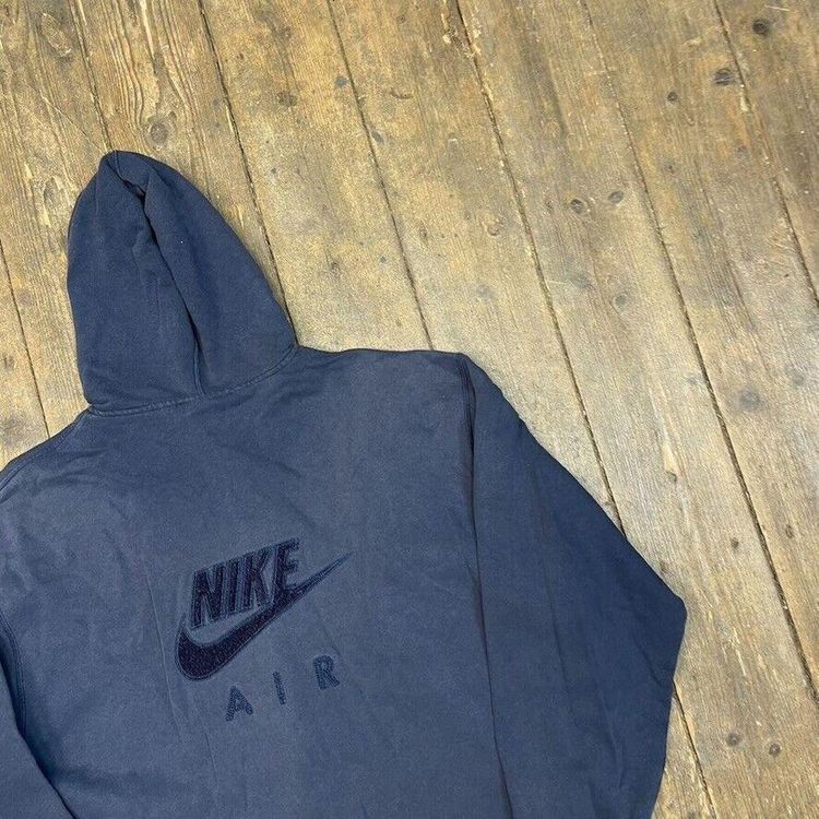 Nike Air Hoodie 100% Cotton 90's Full Zip Sports Sweatshirt, Blue, Mens Medium 8
