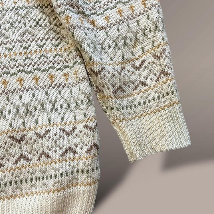 Vintage New Look patterned knitted jumper sweater | cream and pastels image 6