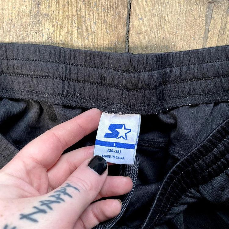 Starter Tracksuit Bottoms Y2K Vintage Sports Joggers, Black, Mens Large 4