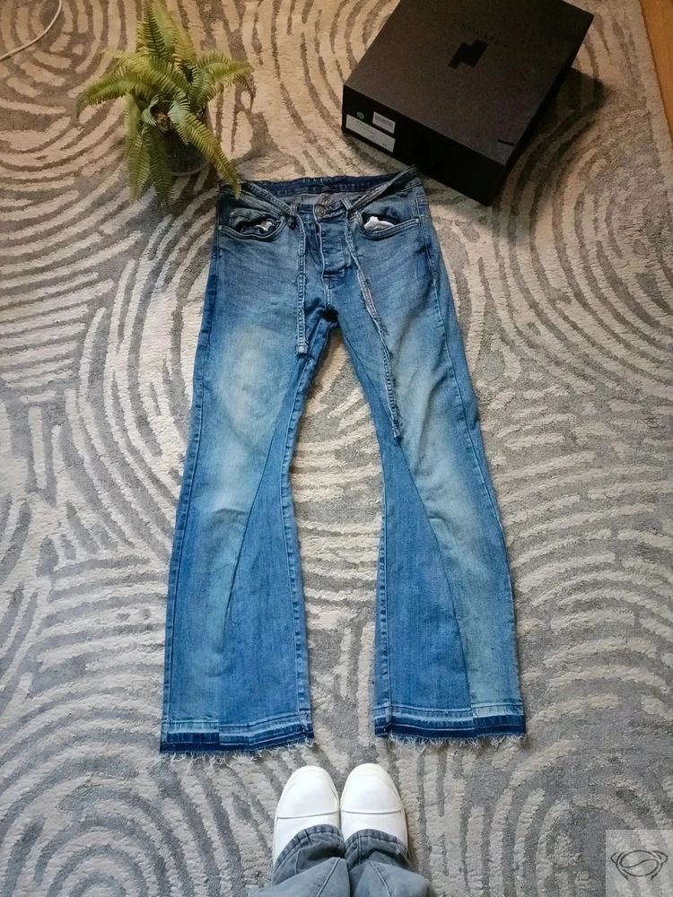 Other Light Blue Denim Jeans Flared Double Pocket Custom product image