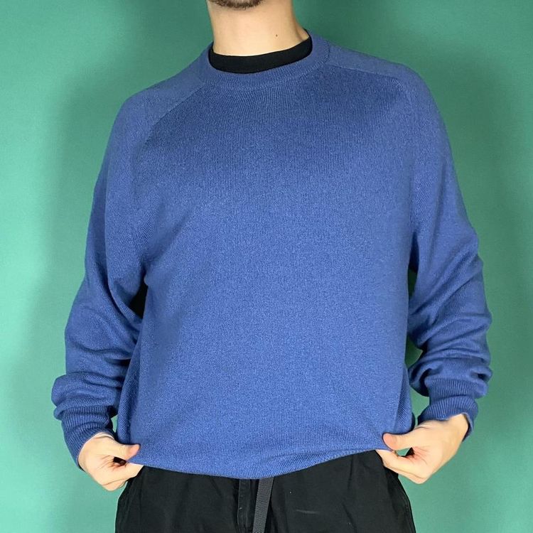 St Michael Vintage st Micheal wool knit sweater blue. product image