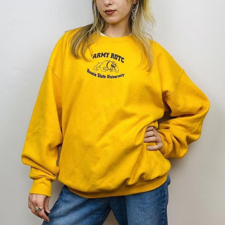 Yellow 90s University Sweatshirt 8