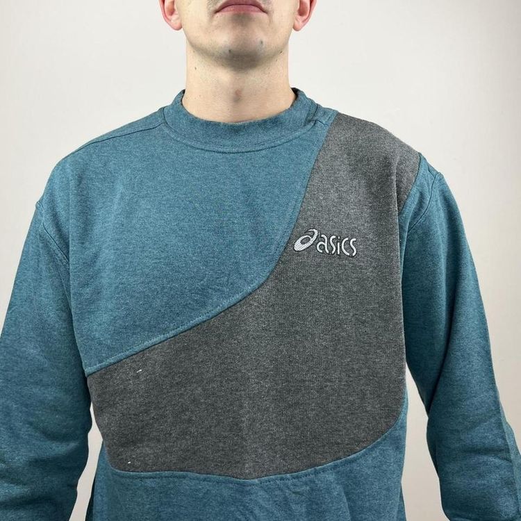 Reworked green and grey ASICS sweatshirt 3