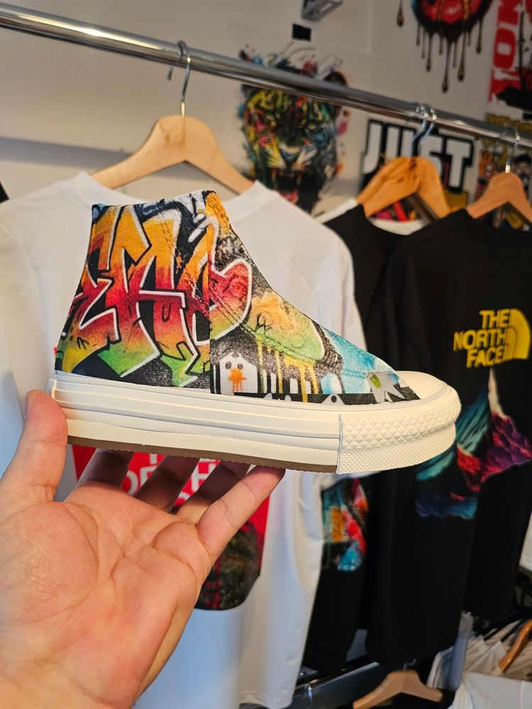 High-Top Sneaker With Graffiti Print 3