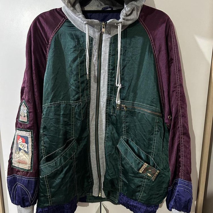 Vintage retro hooded jacket patchwork olympics image 5