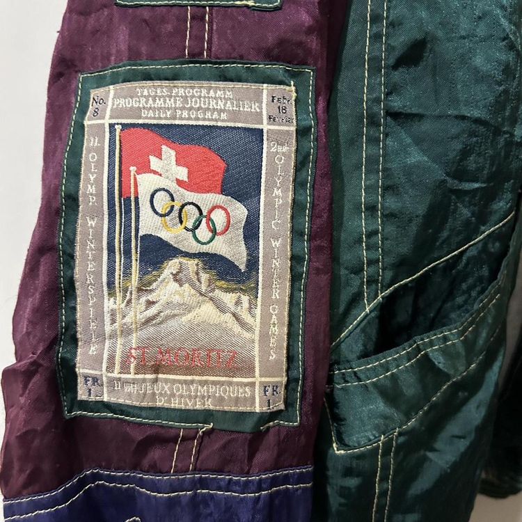 Vintage retro hooded jacket patchwork olympics image 6