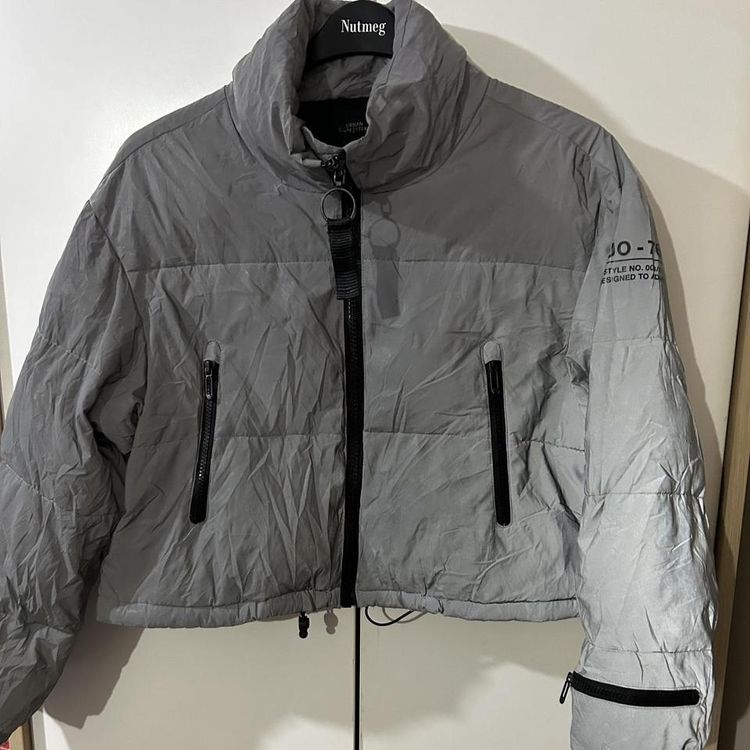 Urban Outfitters reflective metallic cropped puffer
