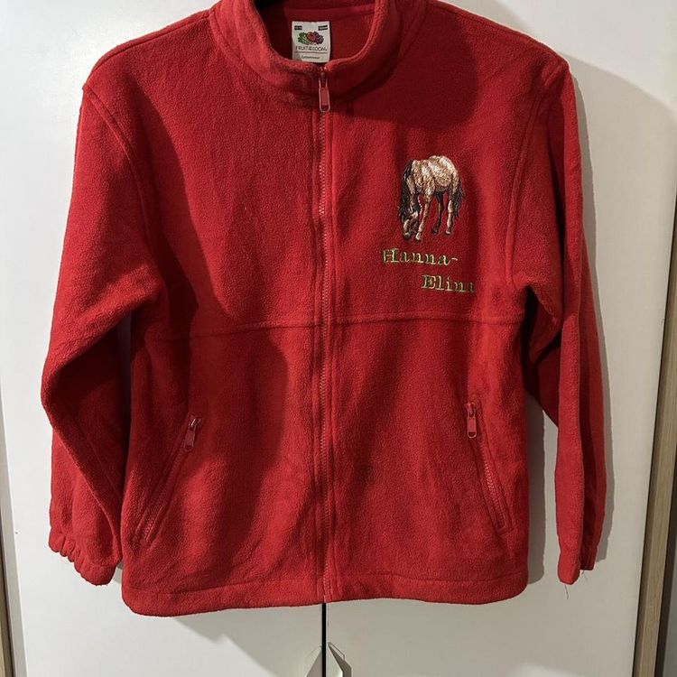 Vintage fleece red horse jacket image 2