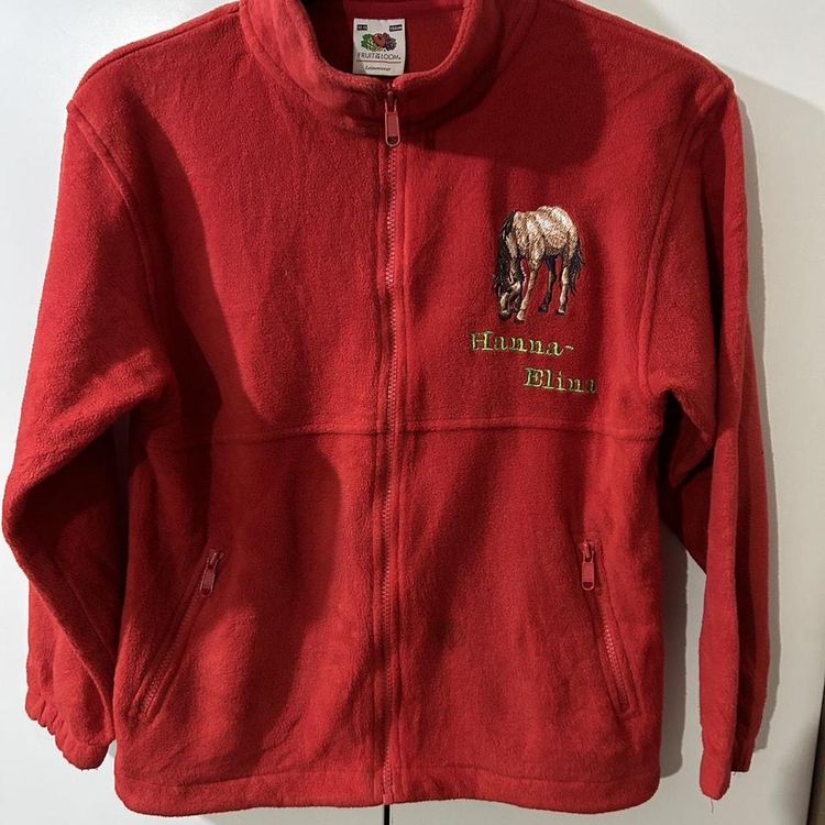 Vintage fleece red horse jacket image 4