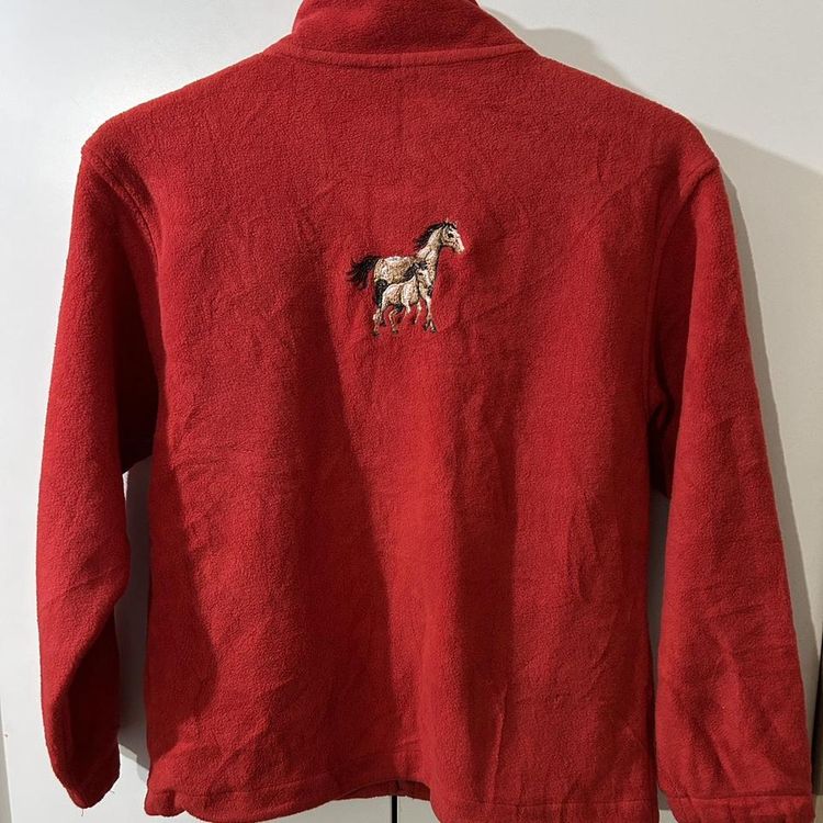 Vintage fleece red horse jacket image 5
