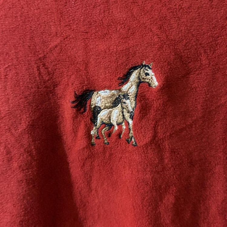 Vintage fleece red horse jacket image 6