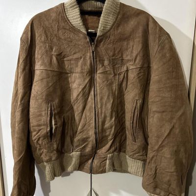 Vintage leather jacket tan 1