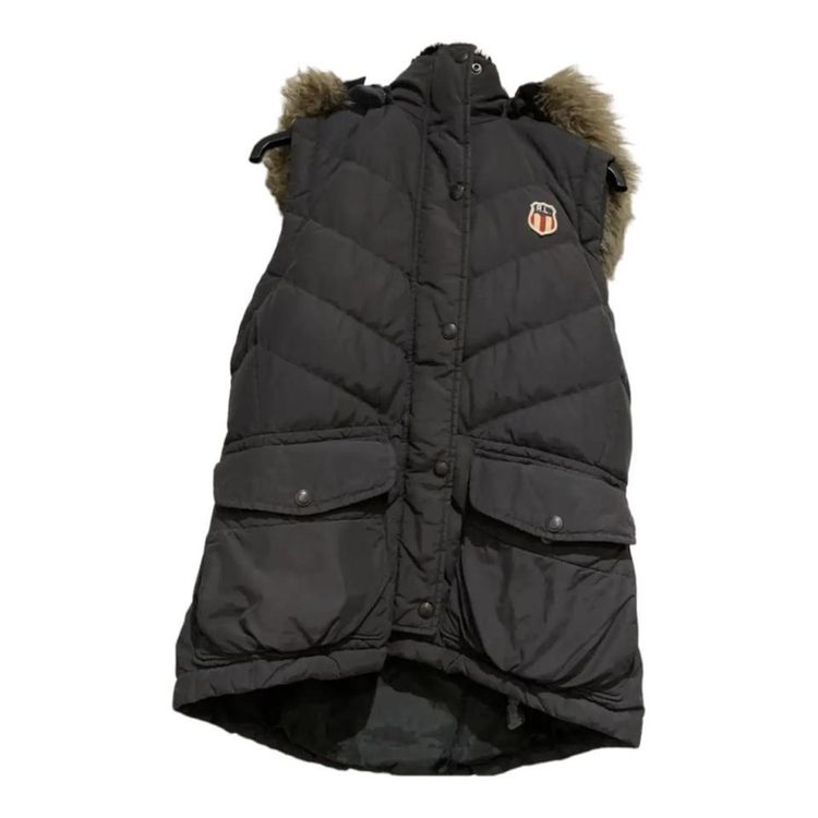 Polo jeans co. Ralph lauren womens fur down vest gilet body warmer size small