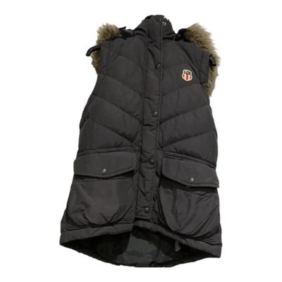 Polo jeans co. Ralph lauren womens fur down vest gilet body warmer size small 1