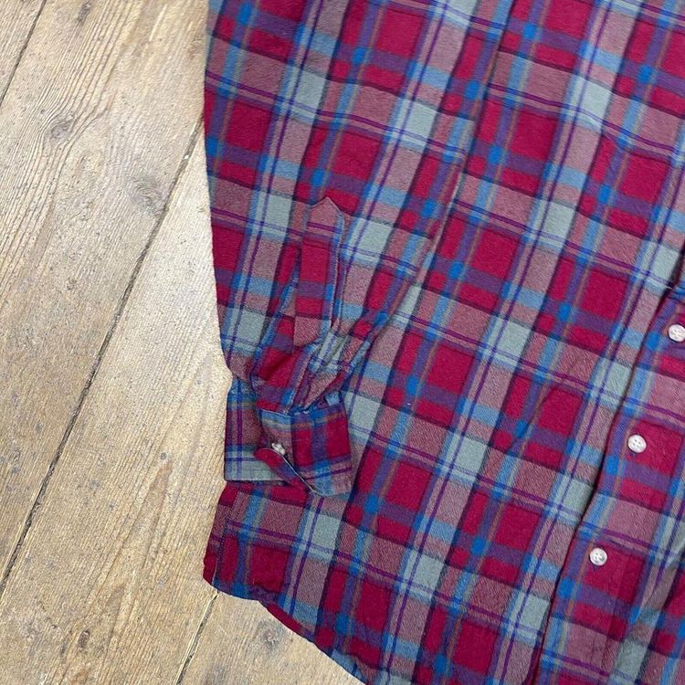 Pendleton Shirt Checkered Wool Long Sleeve Flannel Button Up, Red, Mens Medium image 6