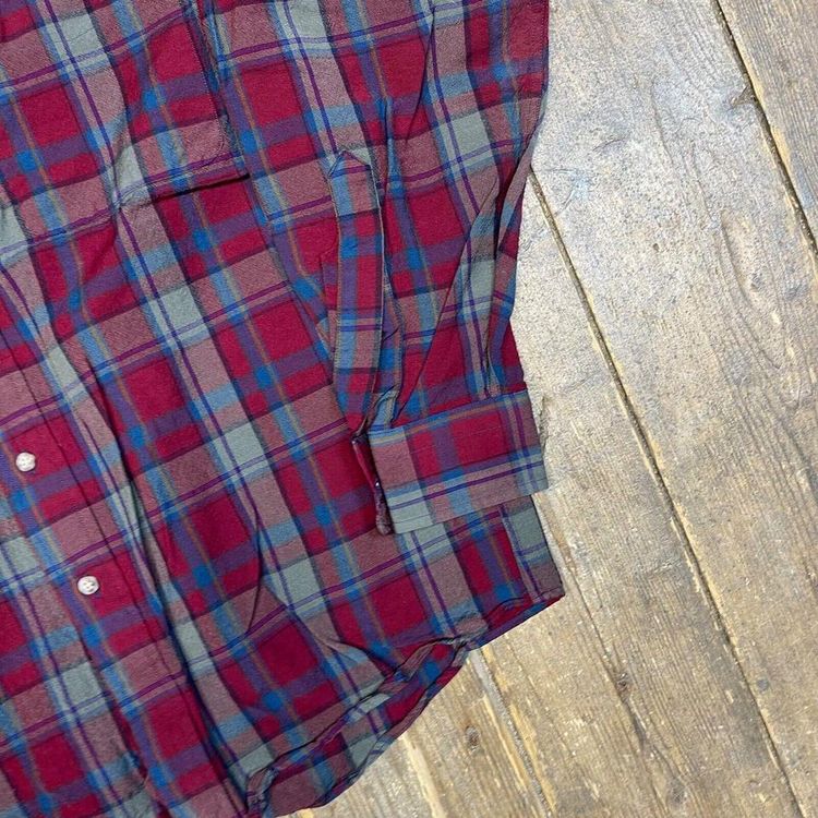 Pendleton Shirt Checkered Wool Long Sleeve Flannel Button Up, Red, Mens Medium image 5