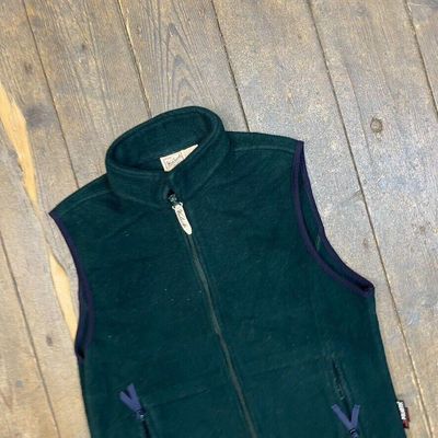 Woolrich Fleece Gilet Vest Vintage Full-Zip Outdoor Jacket, Green, Womens Medium 3
