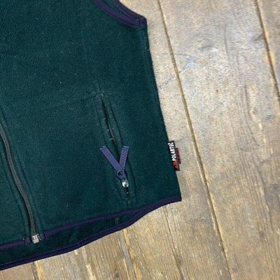 Woolrich Fleece Gilet Vest Vintage Full-Zip Outdoor Jacket, Green, Womens Medium 5