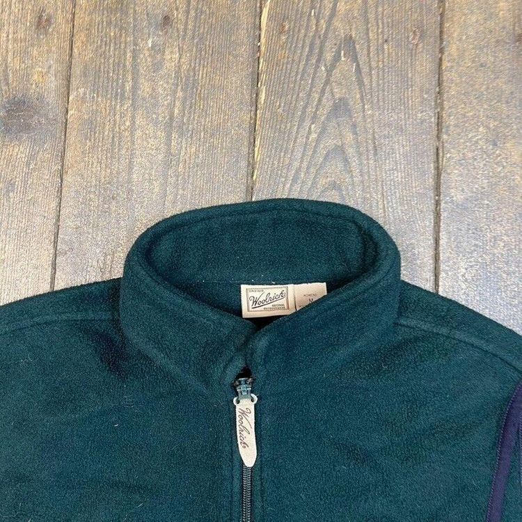 Woolrich Fleece Gilet Vest Vintage Full-Zip Outdoor Jacket, Green, Womens Medium 7