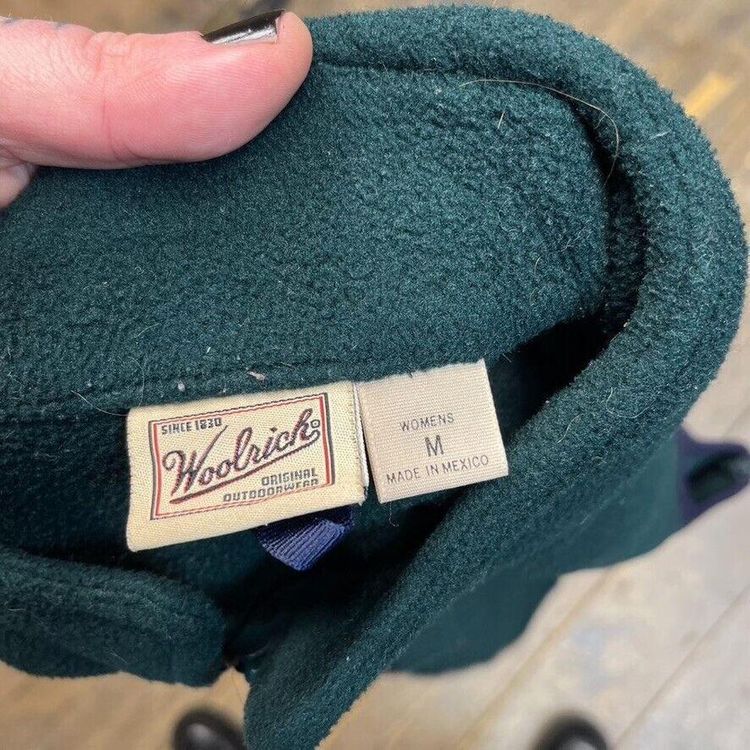 Woolrich Fleece Gilet Vest Vintage Full-Zip Outdoor Jacket, Green, Womens Medium 8