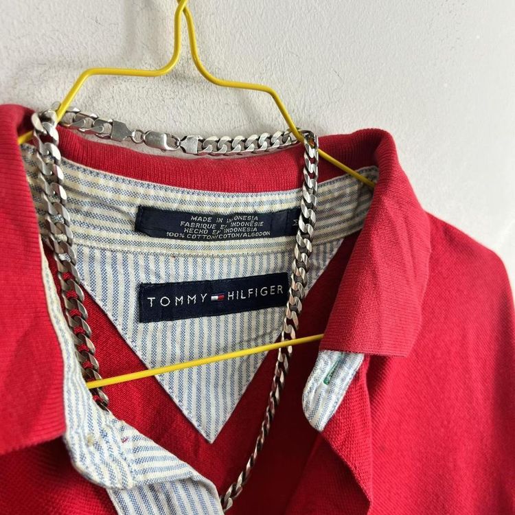 Red Tommy Hilfiger polo shirt image 4
