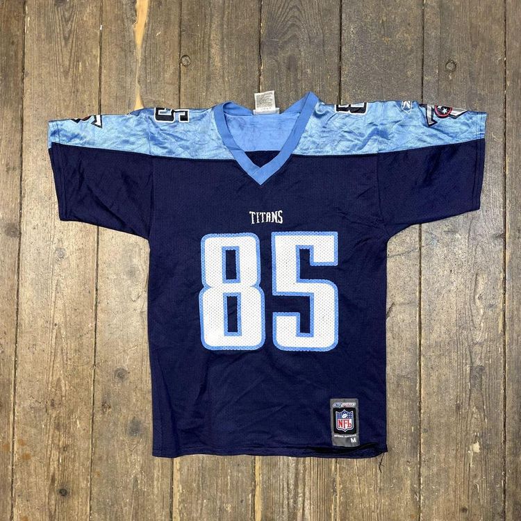 Reebok Jersey Tennesse Titans Mason Vintage NFL Sports Tee, Blue, Womens Medium