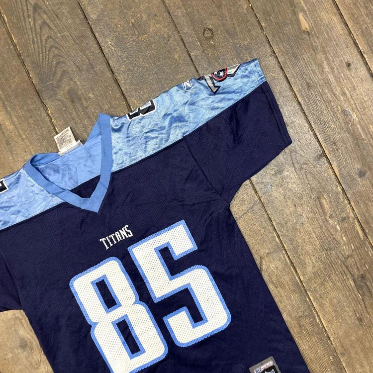 Reebok Jersey Tennesse Titans Mason Vintage NFL Sports Tee, Blue, Womens Medium 3