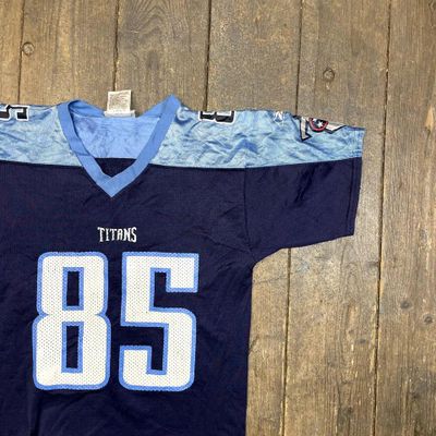 Reebok Jersey Tennesse Titans Mason Vintage NFL Sports Tee, Blue, Womens Medium 2