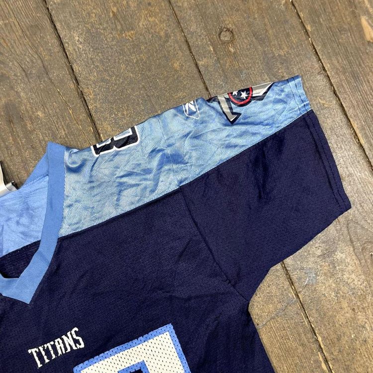 Reebok Jersey Tennesse Titans Mason Vintage NFL Sports Tee, Blue, Womens Medium 4