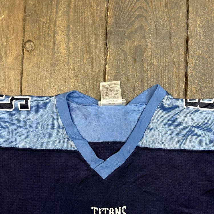 Reebok Jersey Tennesse Titans Mason Vintage NFL Sports Tee, Blue, Womens Medium 5