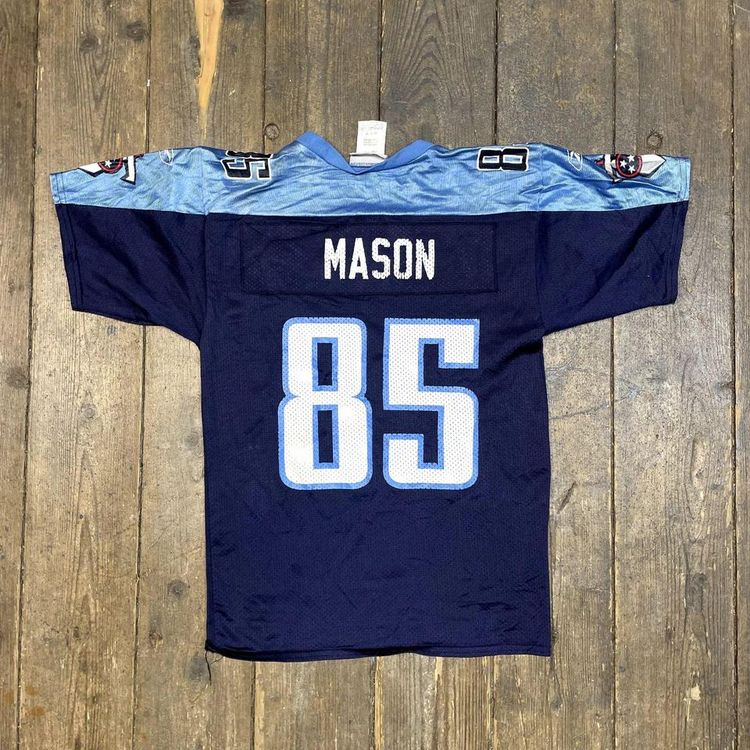 Reebok Jersey Tennesse Titans Mason Vintage NFL Sports Tee, Blue, Womens Medium 7