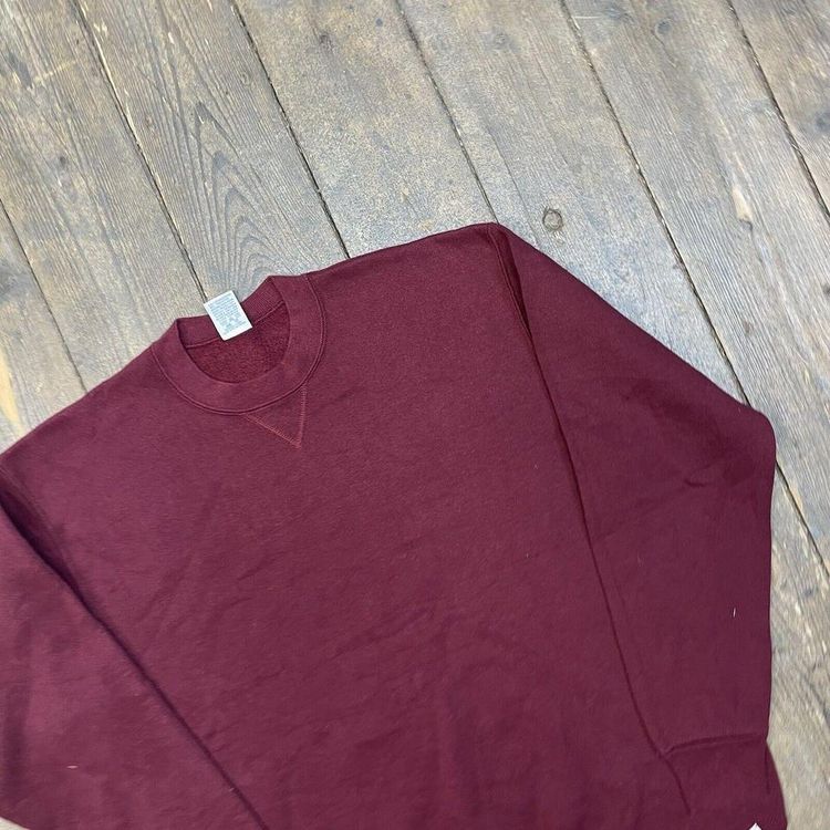 Russell Athletic Sweatshirt Pull Over Blank Sports Jumper, Burgundy, XL 3