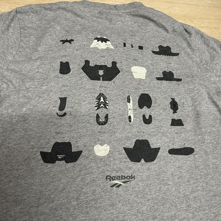 Reebok grey graphic print small pocket tshirt. image 8
