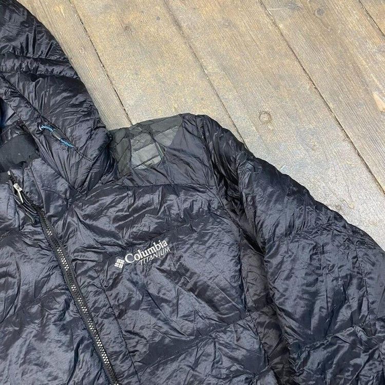Columbia Puffer Jacket Titanium Down Feather Outdoor Coat, Black, Mens Large 4