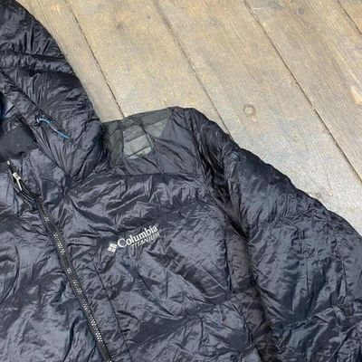 Columbia Puffer Jacket Titanium Down Feather Outdoor Coat, Black, Mens Large 4