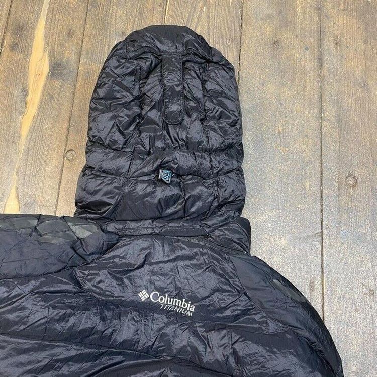 Columbia Puffer Jacket Titanium Down Feather Outdoor Coat, Black, Mens Large 7