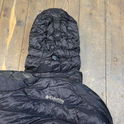 Columbia Puffer Jacket Titanium Down Feather Outdoor Coat, Black, Mens Large 7